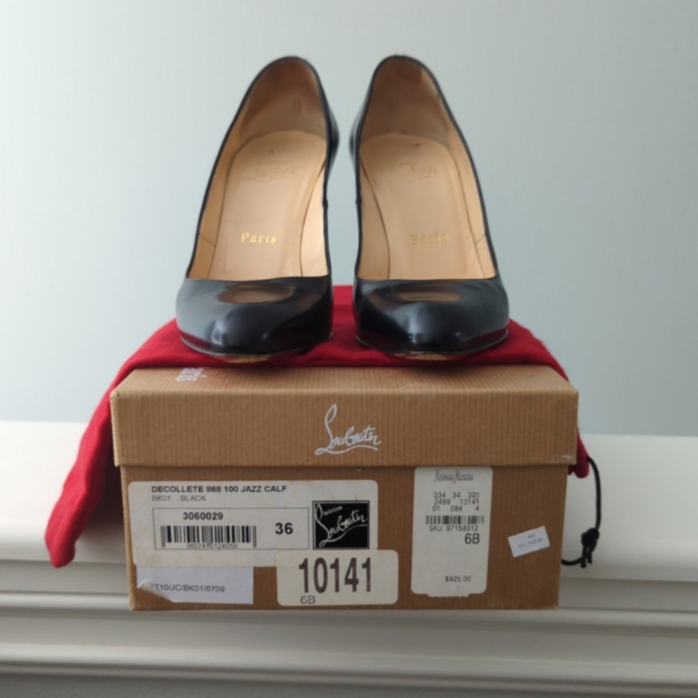 Christian Louboutin décolleté 898 100 Jazz Calf Leather Pumps - Picture 3 of 9